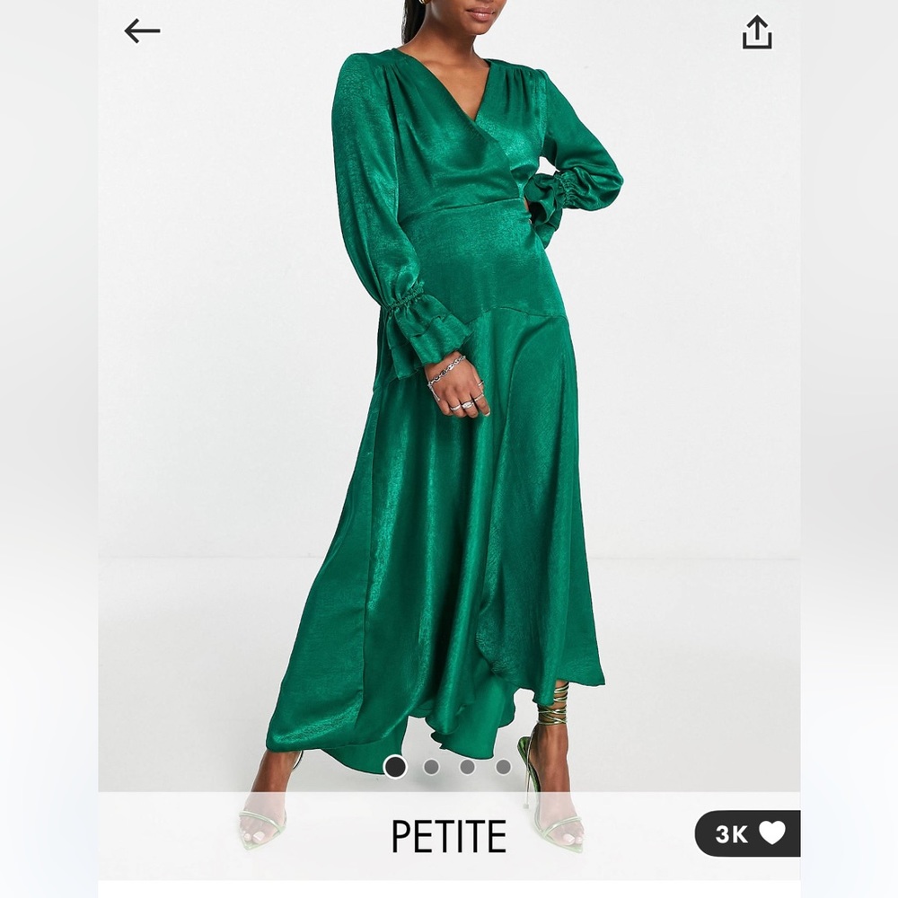 Emerald Green Satin Dress